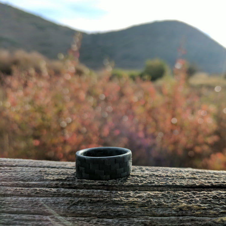 Carbon Fiber Glow Ring Outside On Log