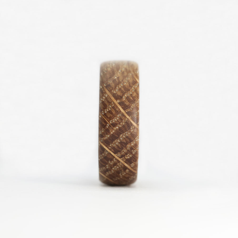 whiskey barrel ring with carbon fiber sleeve front view