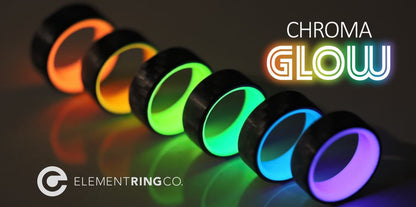 Orange Glow Ring with Carbon Fiber Rainbow Collection