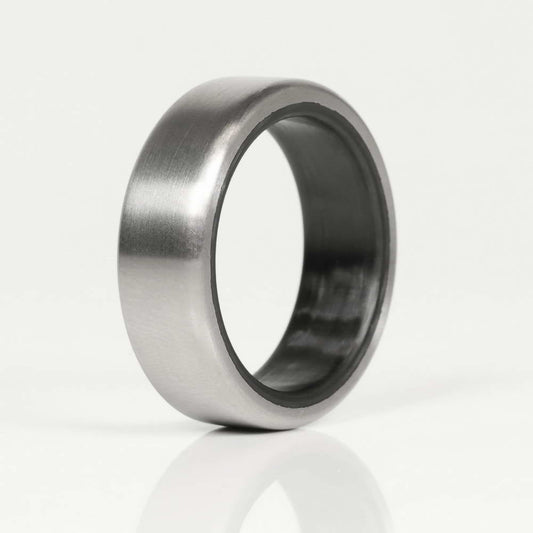 Titanium Men's Wedding Band with Carbon Fiber Interior