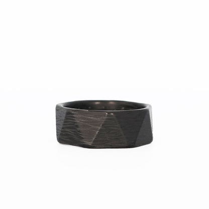 Carbon Fiber Men's Ring Laying Flat