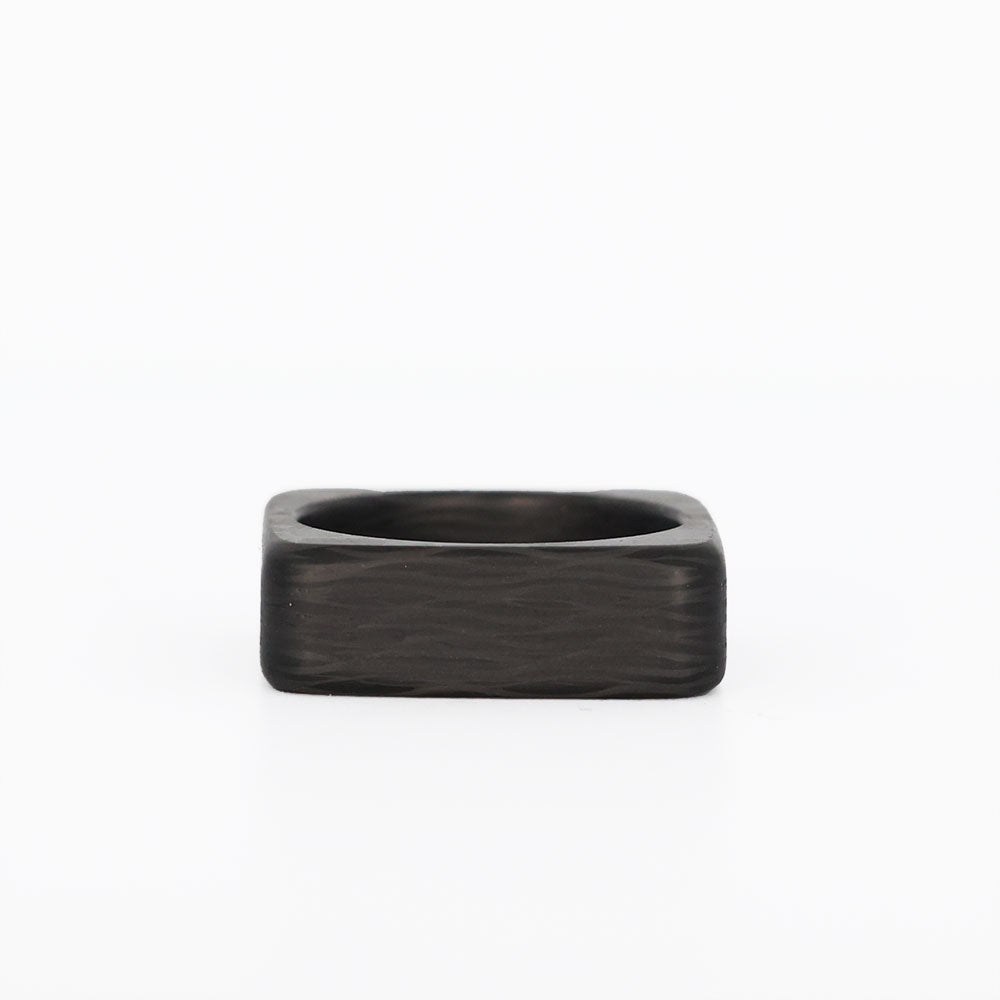 Square Carbon Fiber Wedding Ring Laying Flat